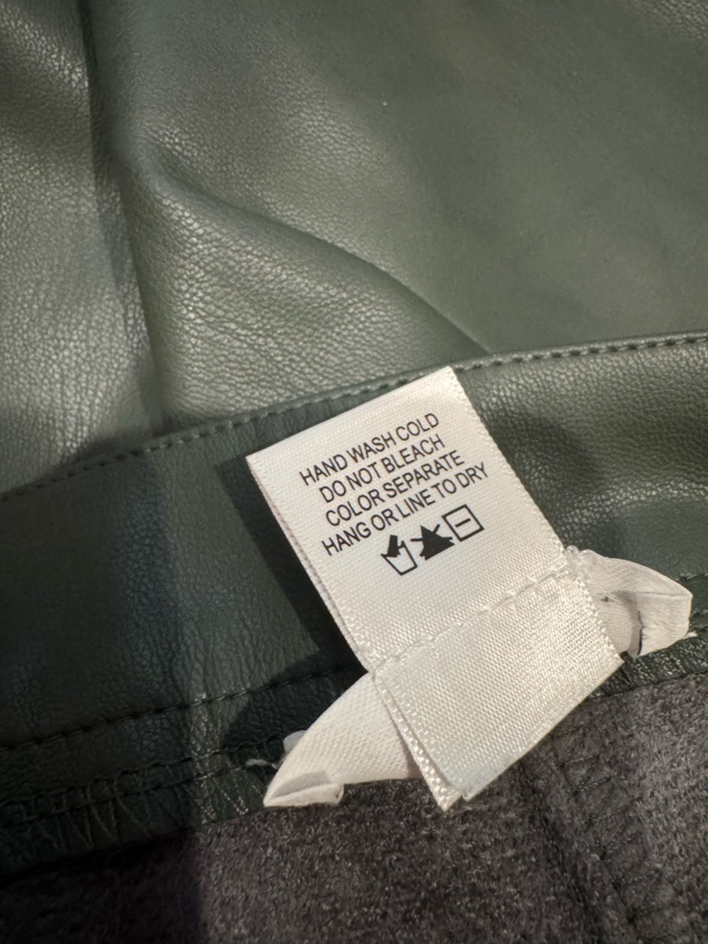 Kirious Olive Green Faux Leather Skort Size Small | high waist pleather chic - Picture 10 of 10